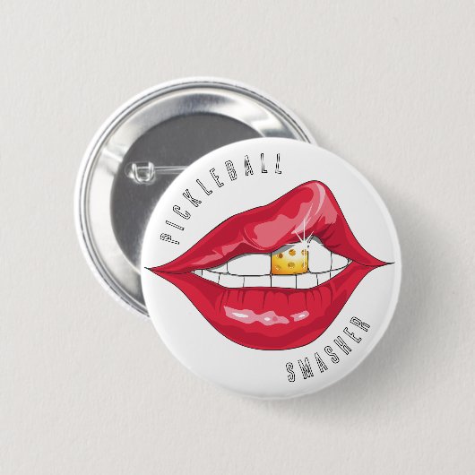 Schaltfläche "Pickleball Smasher Red Lips" Button (Vorne & Hinten)
