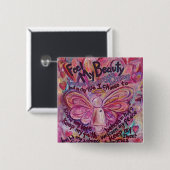 Schaltfläche "Pink Angel Cancer Gedicht Art Custom Button (Vorne & Hinten)