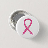 Schaltfläche "Pink Awareness Ribbon Custom Art But Button (Vorne & Hinten)