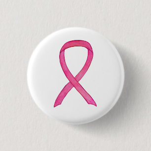 Schaltfläche "Pink Awareness Ribbon Custom Art But Button