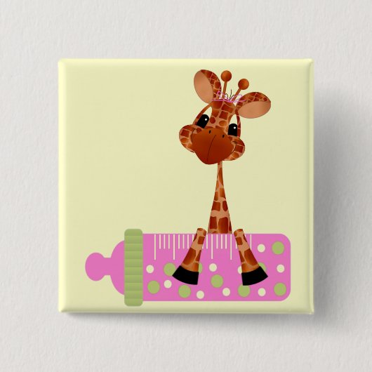 Schaltfläche "Pink Baby Giraffe" Button (Vorderseite)