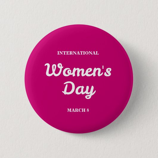 Schaltfläche "Pink International Women's Day Typog Button (Vorderseite)