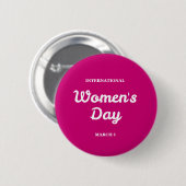 Schaltfläche "Pink International Women's Day Typog Button (Vorne & Hinten)