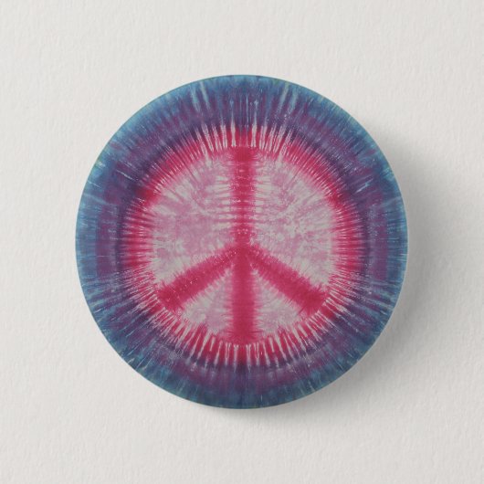 Schaltfläche "Pink Peace Sign"-Gefärbte Krawatte Button (Vorderseite)