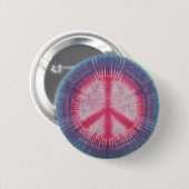 Schaltfläche "Pink Peace Sign"-Gefärbte Krawatte Button (Vorne & Hinten)