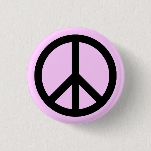 Schaltfläche Pink Peace Symbol Button (Vorderseite)