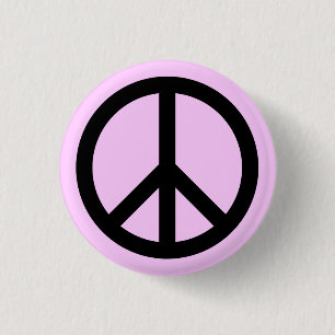 Schaltfläche Pink Peace Symbol Button