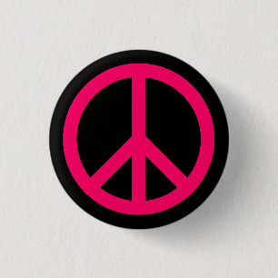Schaltfläche Pink Peace Symbol Button