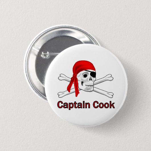 Schaltfläche "Pirate Captain Cook Button Back" (Vorne & Hinten)