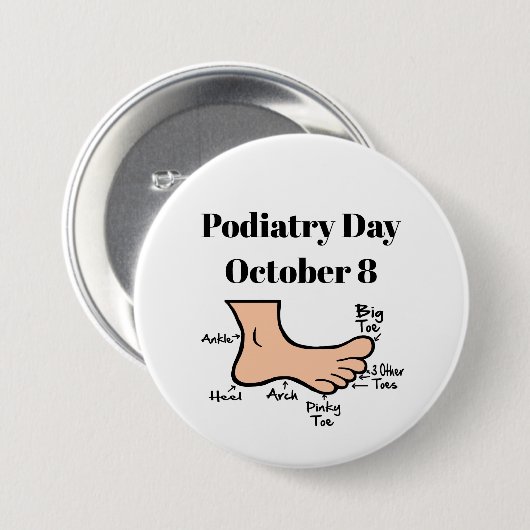 Schaltfläche "Podiatry Day Funny Foot Diagramm" Button (Vorne & Hinten)