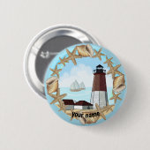 Schaltfläche Point Judith Lighthouse Button (Vorne & Hinten)