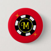 Schaltfläche - Poker Personalisiert (Initial hinzu Button (Vorderseite)