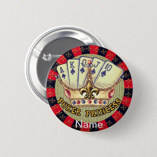 Schaltfläche Poker Princess Button (Vorne & Hinten)