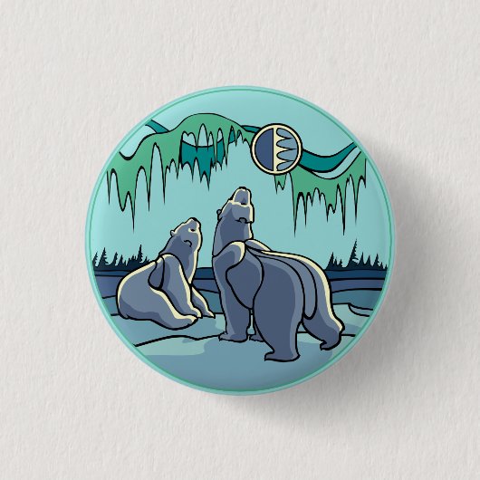 Schaltfläche "Polar Bear & Cub" / Button Wildlife  (Vorderseite)