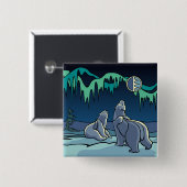Schaltfläche "Polar Bear & Cub" / Button Wildlife  (Vorne & Hinten)