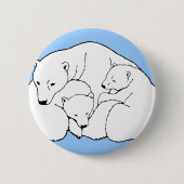 Schaltfläche "Polar Bear & Cubs" / Button Art" (Vorderseite)