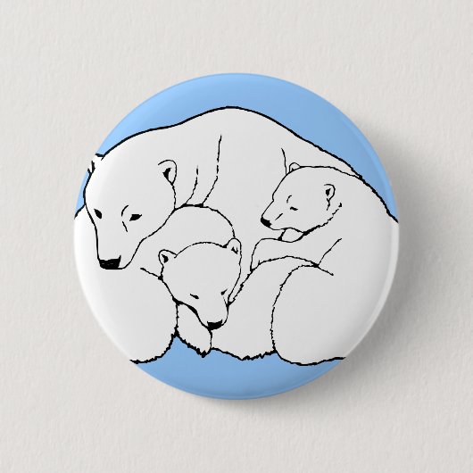 Schaltfläche "Polar Bear & Cubs" / Button Art" (Vorderseite)