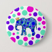 Schaltfläche Polka Dot Elephant Button-On Button (Vorderseite)