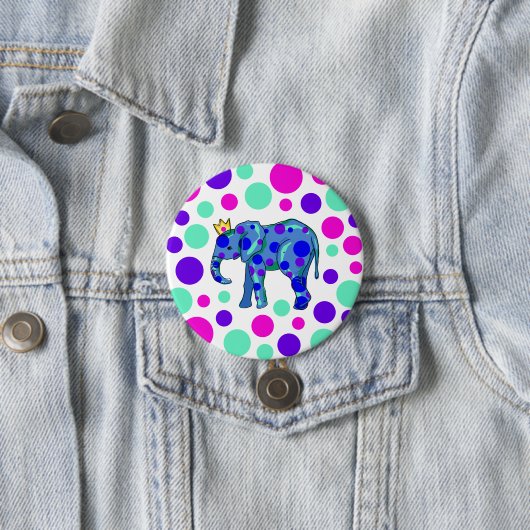 Schaltfläche Polka Dot Elephant Button-On Button (Beispiel)