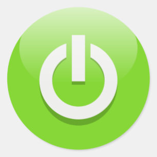 Schaltfläche Power Runder Aufkleber