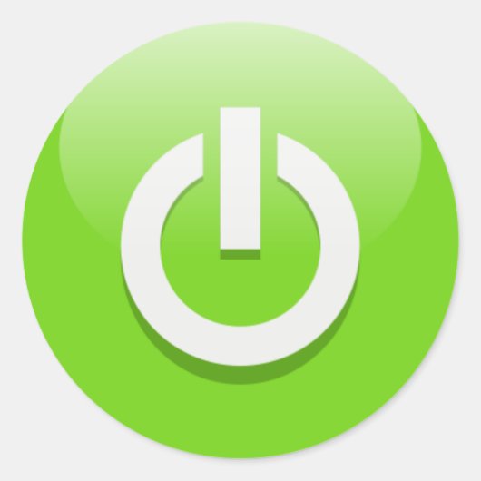 Schaltfläche Power Runder Aufkleber (Vorderseite)