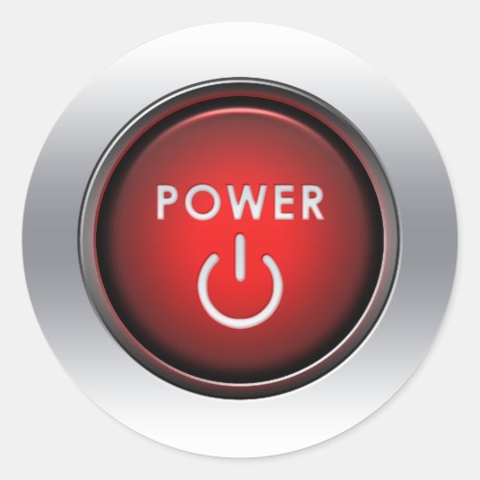 Schaltfläche Power Runder Aufkleber (Vorderseite)