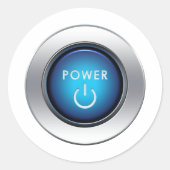 Schaltfläche Power Runder Aufkleber (Vorderseite)