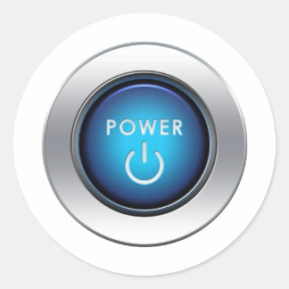 Schaltfläche Power Runder Aufkleber