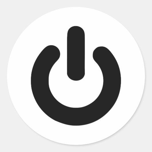 Schaltfläche Power Runder Aufkleber (Vorderseite)