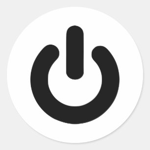 Schaltfläche Power Runder Aufkleber