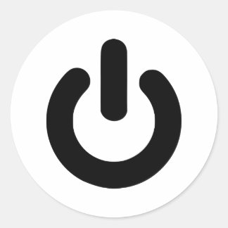 Schaltfläche Power Runder Aufkleber