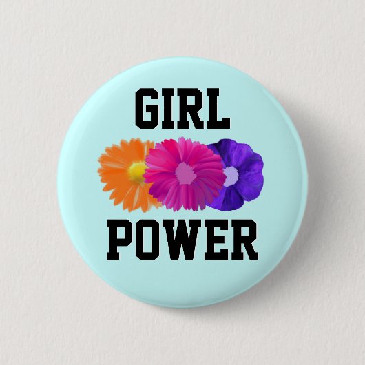 Schaltfläche Power und Blume für Mädchen Button (Vorderseite)