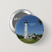 Schaltfläche "Presque Isle Lighthouse" Button (Vorne & Hinten)