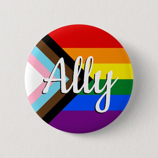 Schaltfläche "Progress Pride"-Flagge Button (Vorderseite)