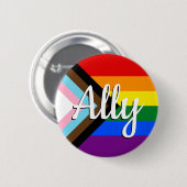 Schaltfläche "Progress Pride"-Flagge Button (Vorne & Hinten)