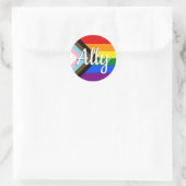 Schaltfläche "Progress Pride"-Flagge Runder Aufkleber (Tasche)