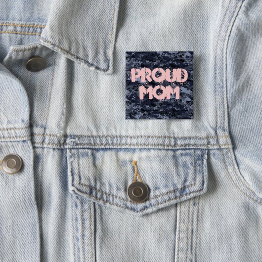 Schaltfläche "Proud Mama Military Blue Camouflage" Button (Beispiel)