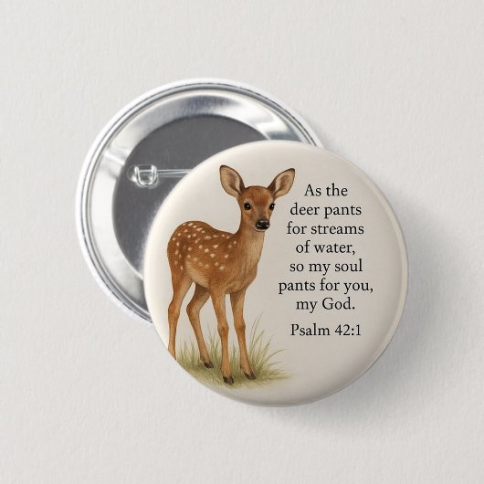 Schaltfläche "Psalm 42:1 - Deer" Button (Vorne & Hinten)