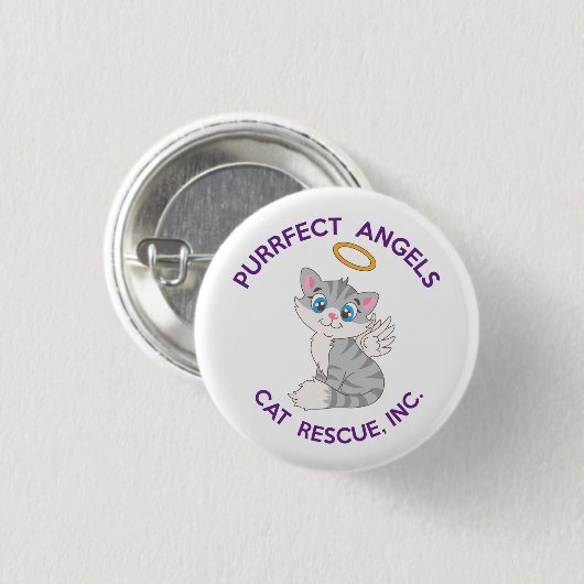 Schaltfläche "Purfect Angels Cat Rescue Button" Button (Vorne & Hinten)