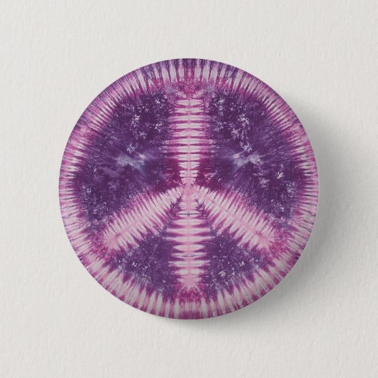 Schaltfläche "Purples Peace Sign"-Gefärbte Krawatt Button (Vorderseite)