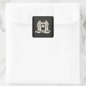 SCHALTFLÄCHE QUADRATISCHER AUFKLEBER (Tasche)
