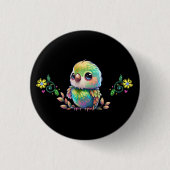 Schaltfläche "Rainbow Bird & Blume" Button (Vorderseite)