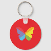 Schaltfläche "Rainbow Butterfly LGBTQ+" Schlüsselanhänger (Rückseite)