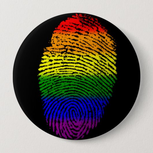 Schaltfläche "Rainbow Fingerprint LGBT Prix"-Butto Button (Vorderseite)