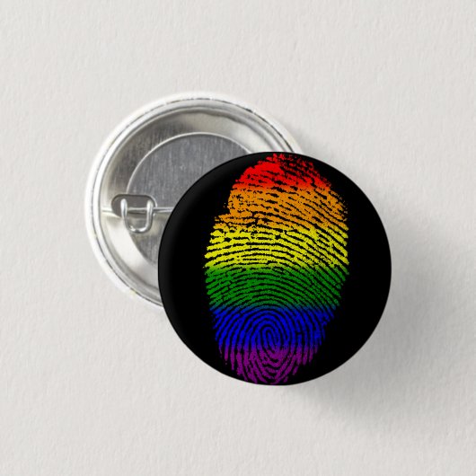 Schaltfläche "Rainbow Fingerprint LGBT Prix"-Butto Button (Vorne & Hinten)