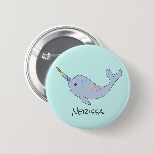 Schaltfläche "Rainbow Narwhal Name" Button (Vorne & Hinten)