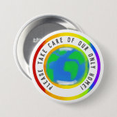 Schaltfläche "Rainbow Planet Earth Respect Zuhause Button (Vorne & Hinten)