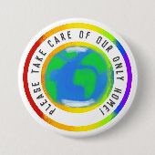 Schaltfläche "Rainbow Planet Earth Respect Zuhause Button (Vorderseite)