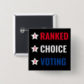 Schaltfläche "Ranked Choice Voting RCV Politische  Button (Vorne & Hinten)