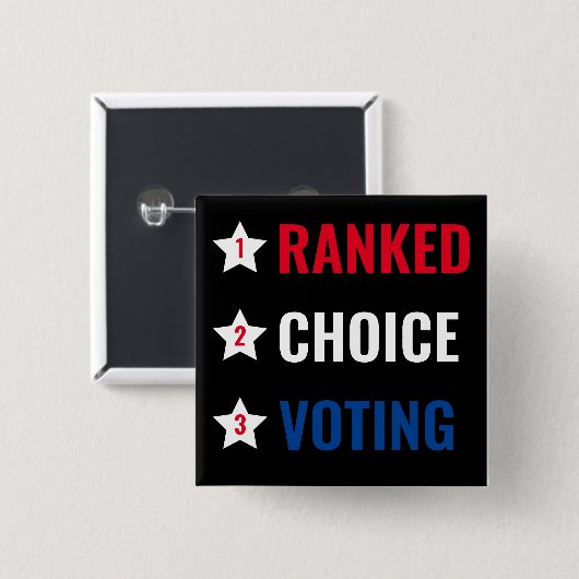 Schaltfläche "Ranked Choice Voting RCV Politische  Button (Vorne & Hinten)